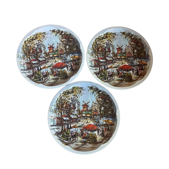 THREE Unused Daher 1971 Decorated Tray Moulin Rouge Paris France Made In England - Picture 7 of 9